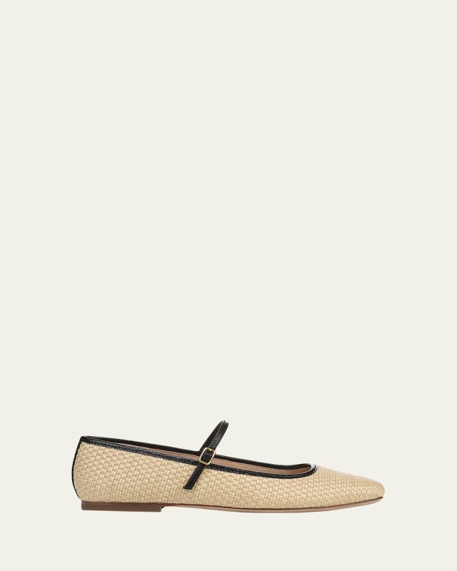 Ellie Raffia Mary Jane Ballerina Flats